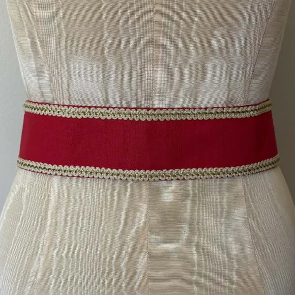 RARE Vintage Yves Saint Laurent 70s Russian Collection Red Tie Waist Belt